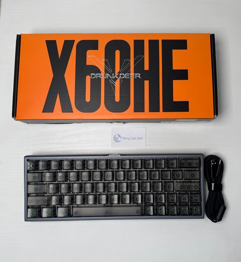 DrunkDeer X60 HE – Bàn phím HE nhôm CNC Rapid Trigger 8K-Gray