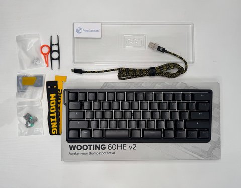 Wooting 60HE V2 Case nhựa - Bàn phím HE chơi game 8K polling rate Black / Split Spacebar